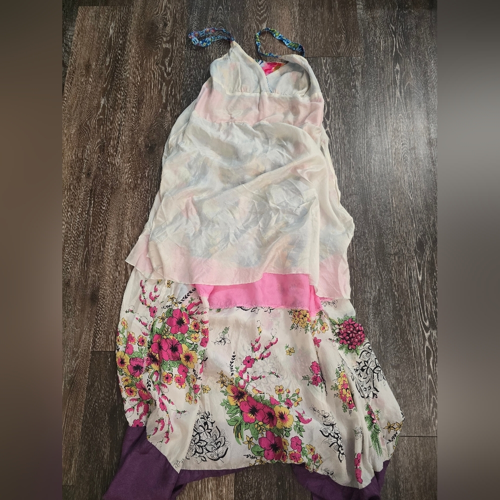 Johnny Was Embroidered Floral Maxi Dress Size M  Boho Patchwork Style - Picture 9 of 13